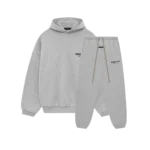 Ensemble complet en polaire Fear of God Essentials gris chiné clair