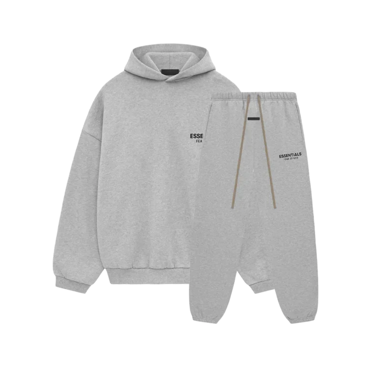 Ensemble complet en polaire Fear of God Essentials gris chiné clair