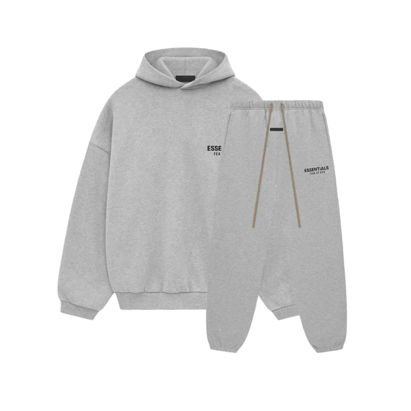 Ensemble complet en polaire Fear of God Essentials gris chiné clair