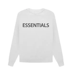 Pull blanc Essentials à col croisé