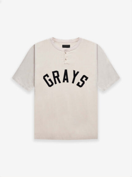 T-shirt Henley Fear of God Grays – Crème