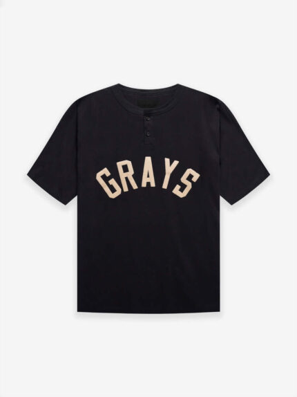 T-shirt Henley Fear of God Grays – Noir