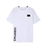 T-shirt blanc Essentials avec logo imprimé sur le côté