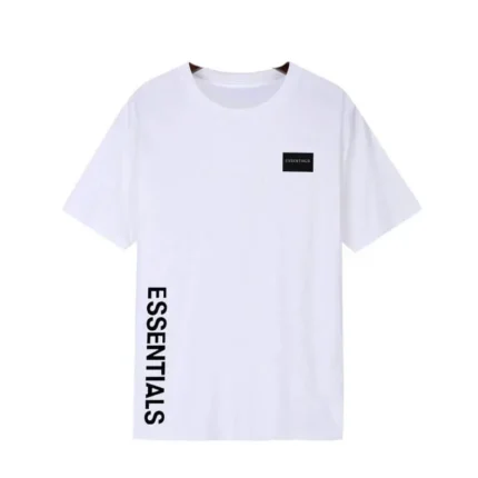 T-shirt blanc Essentials avec logo imprimé sur le côté